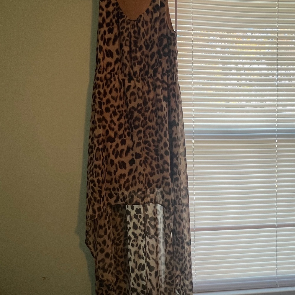 Forever 21 Tan and Black Cheetah High Low Dress